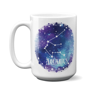 Aquarius Zodiac Sign Coffee Mug Constellation Cosmic Space