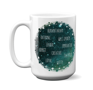 Aquarius Zodiac Sign Coffee Mug | Horoscope, Astrology, Constellation | Unique Gift Idea | Two Sided