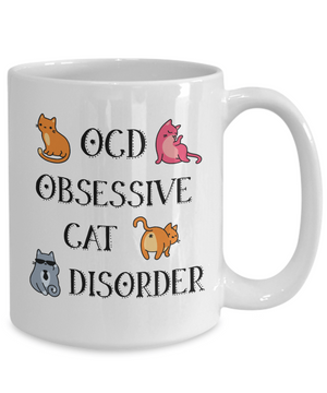 OCD - Obsessive Cat Disorder Funny Cats Coffee Mug | Crazy Cat Lady Gifts