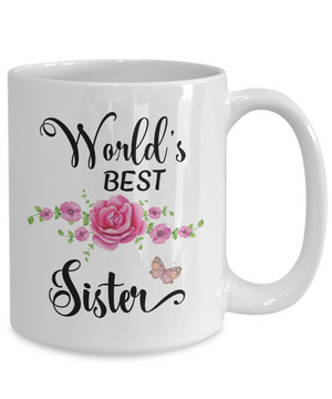 World's Best Sister Coffee Mug Tea Cup | Sister Gift Idea