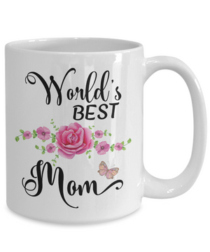 World's Best Mom Coffee Mug Tea Cup | Mother's Day Gift Idea