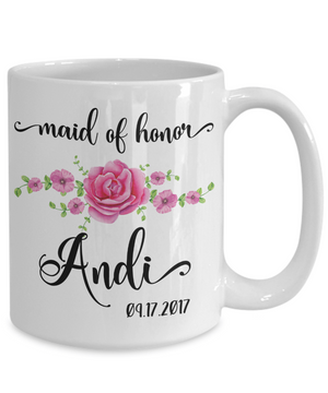 personalized maid of honor coffee mug