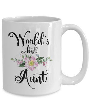 World's Best Aunt Coffee Mug Tea Cup | Gift Idea for Aunties