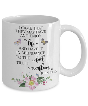 John 10:10 Bible Verse mugs