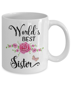 World's Best Sister Coffee Mug Tea Cup | Sister Gift Idea
