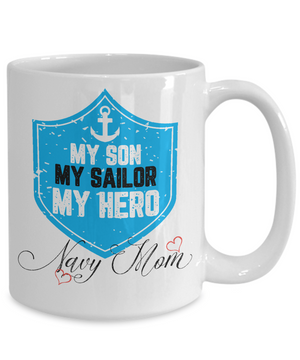 navy mom coffee mug