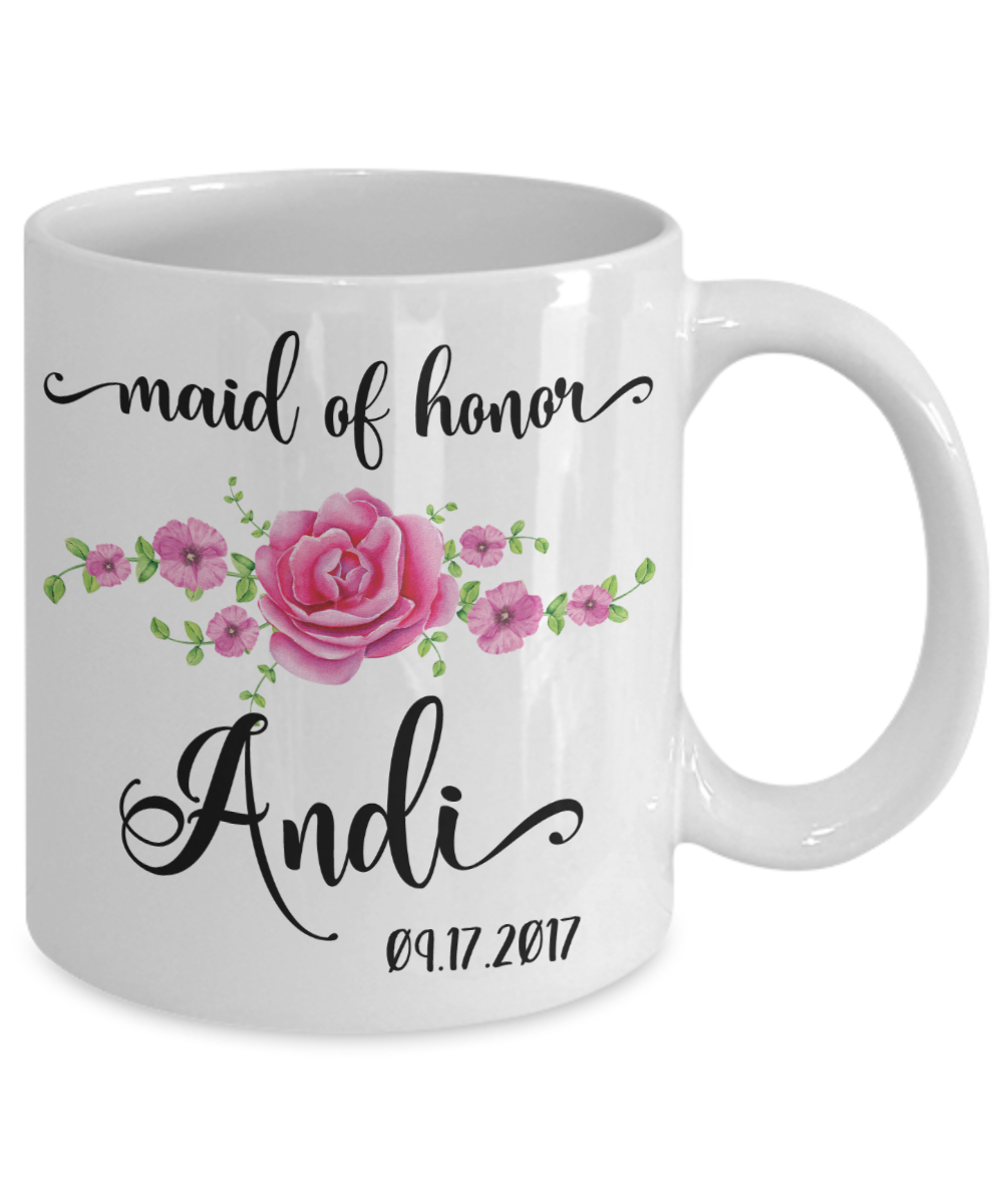 Maid of Honor Custom Coffee Mug | Personalized/Personalizable Gifts for Maid of Honor 11oz