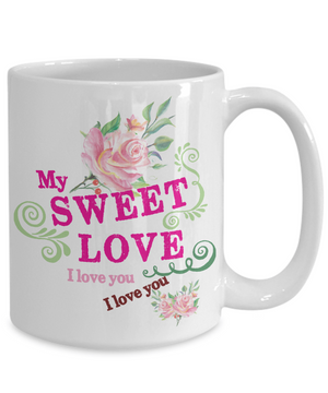 Love You Coffee Mug Tea Cup Valentine's Day Gift Idea