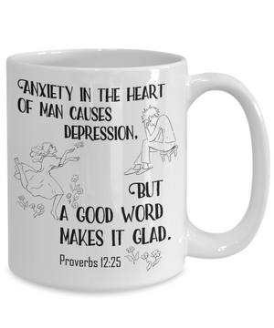 Proverbs 12:25 Coffee Mug 15oz back