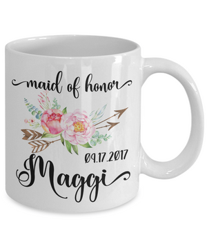 Maid of Honor Custom Coffee Mug | Personalized/Personalizable Gifts for Maid of Honor 11oz