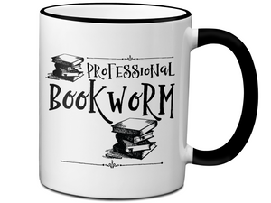 Professional Bookworm Funny Coffee Mug | Tea Cup | Librarian/Writer/Reader Gift Idea