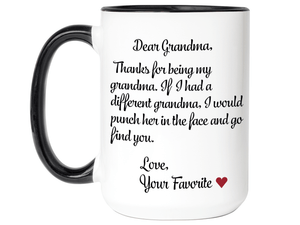 Funny Gifts for Grandmas - Thanks for Being My Grandma Gag Coffee Mug