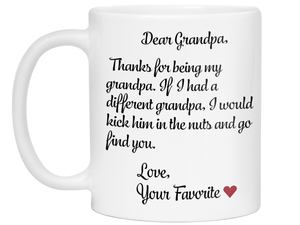 Funny Gifts for Grandpas - Thanks for Being My Grandpa Gag Coffee Mug