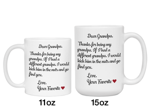 Funny Gifts for Grandpas - Thanks for Being My Grandpa Gag Coffee Mug