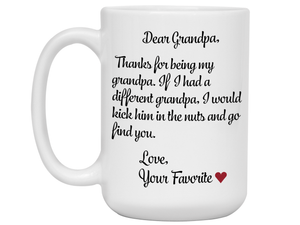 Funny Gifts for Grandpas - Thanks for Being My Grandpa Gag Coffee Mug