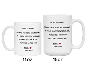 Funny Gifts for Husbands - Thanks for Being My Husband Gag Coffee Mug