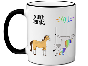 Friend Gifts - Other Friends You Funny Unicorn vs Horse Coffee Mug