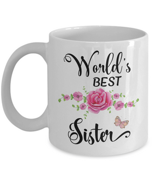 World's Best Sister Coffee Mug Tea Cup | Sister Gift Idea