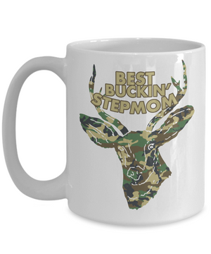 Best Buckin' Stepmom Funny Coffee Mug Tea Cup Deer Hunter Gifts
