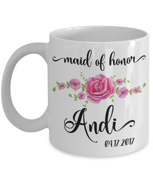 Maid of Honor Custom Coffee Mug | Personalized/Personalizable Gifts for Maid of Honor 11oz