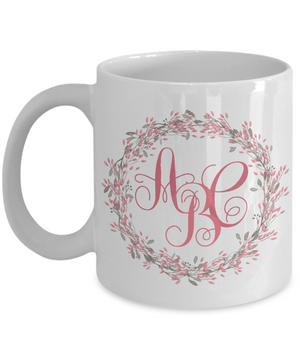 Monogrammed Wreath Coffee Mug