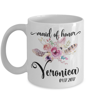 Maid of Honor Custom Coffee Mug | Personalized/Personalizable Gifts for Maid of Honor 11oz