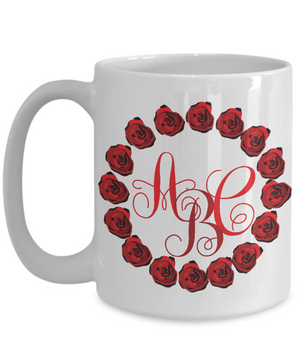 Rose Wreath Monogrammed Tea Cup