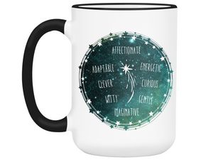 Gemini Zodiac Sign Coffee Mug | Horoscope, Astrology, Constellation | Unique Gift Idea | Two Sided