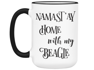Namast'ay Home With My Beagle Hound Funny Coffee Mug Tea Cup Dog Lover/Owner Gift Idea