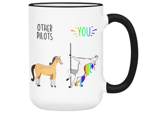 Pilot Gifts - Other Pilots You Funny Unicorn Coffee Mug - Pilot Graduation Gifts