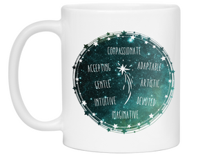 Pisces Zodiac Sign Coffee Mug | Horoscope, Astrology, Constellation | Unique Gift Idea | Two Sided