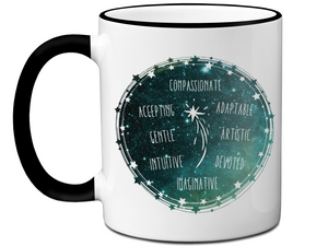 Pisces Zodiac Sign Coffee Mug | Horoscope, Astrology, Constellation | Unique Gift Idea | Two Sided