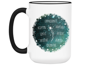 Pisces Zodiac Sign Coffee Mug | Horoscope, Astrology, Constellation | Unique Gift Idea | Two Sided