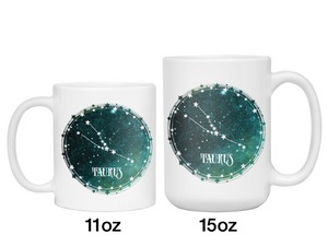 Taurus Zodiac Sign Coffee Mug | Horoscope, Astrology, Constellation | Unique Gift Idea | Two Sided
