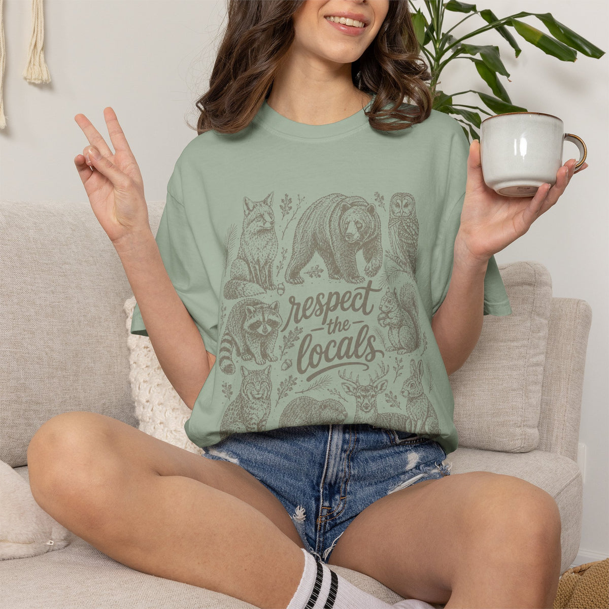 Respect the Locals Brown Wildlife Shirt – Comfort Colors® Nature Tee