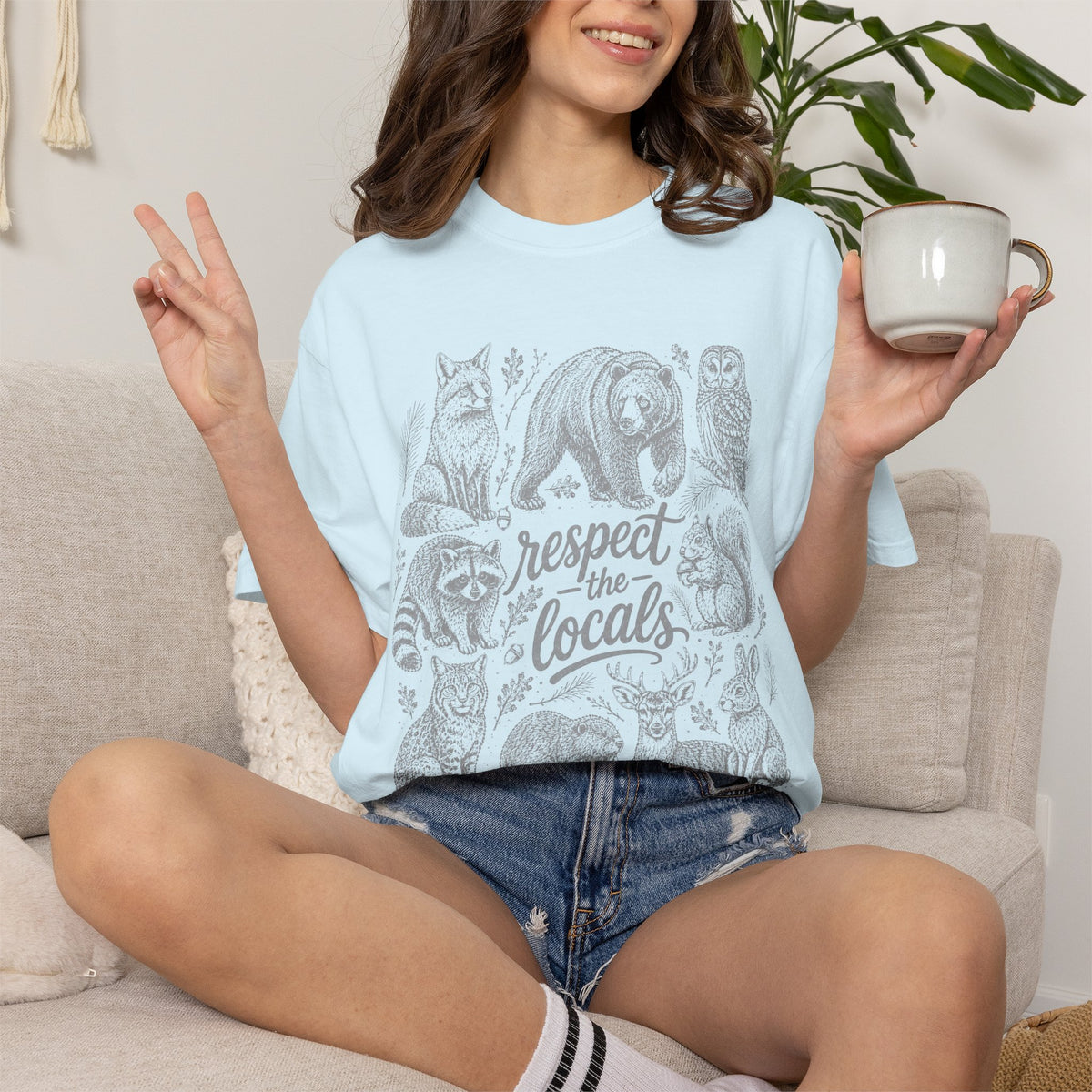 Respect the Locals Brown Wildlife Shirt – Comfort Colors® Nature Tee