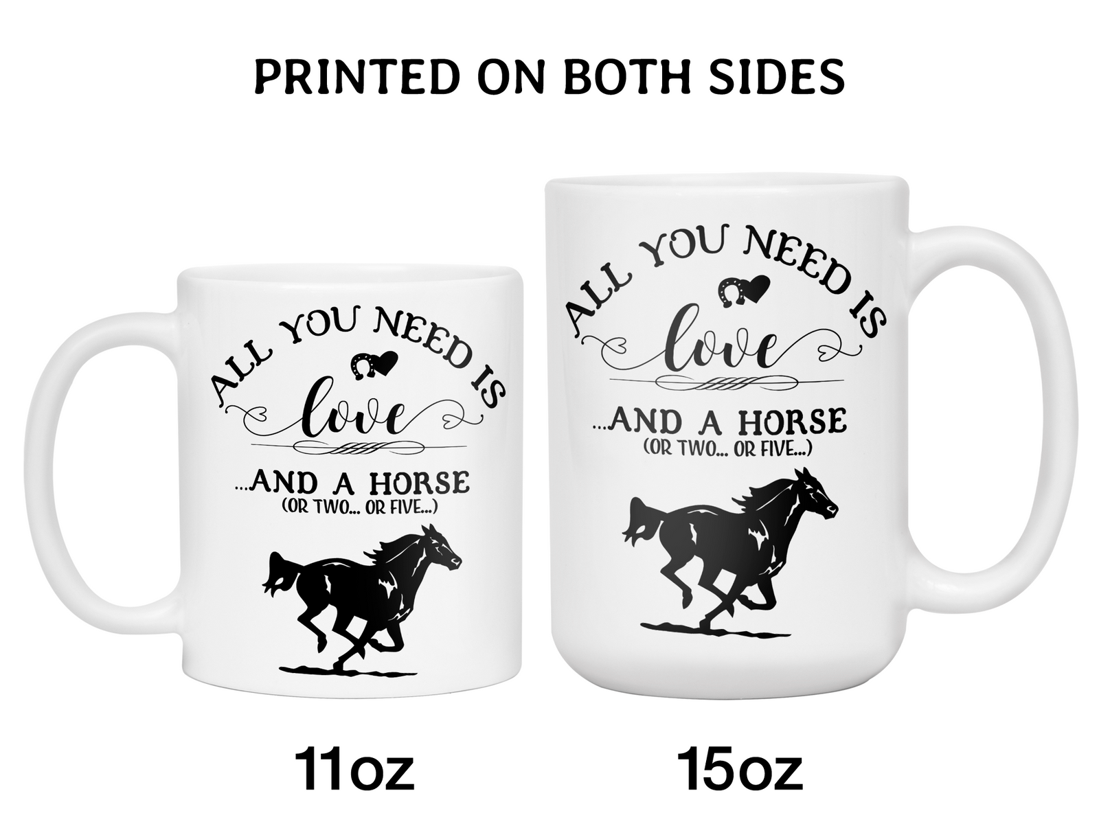 Horse Lover Funny Gifts - All You Need is Love & a Horse Coffee Mug - Horse Mom Mug