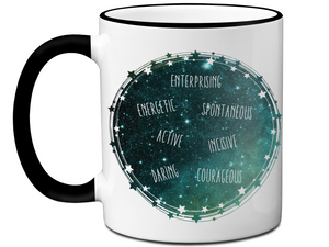 Aries Zodiac Sign Coffee Mug | Horoscope, Astrology, Constellation | Unique Gift Idea | Two Sided