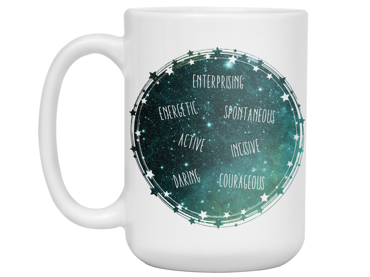 Aries Zodiac Sign Coffee Mug | Horoscope, Astrology, Constellation | Unique Gift Idea | Two Sided