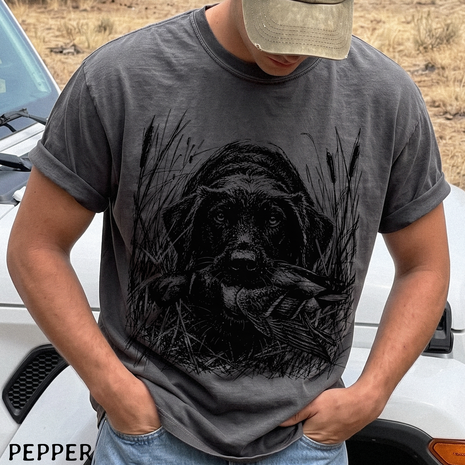 Black Lab Duck Hunting Shirt – Mallard Comfort Colors® Tee