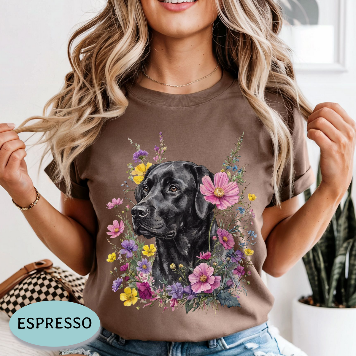Black Lab Wildflower Shirt – Comfort Colors® Floral Dog Tee