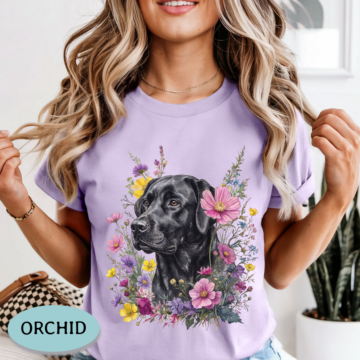 Black Lab Wildflower Shirt – Comfort Colors® Floral Dog Tee