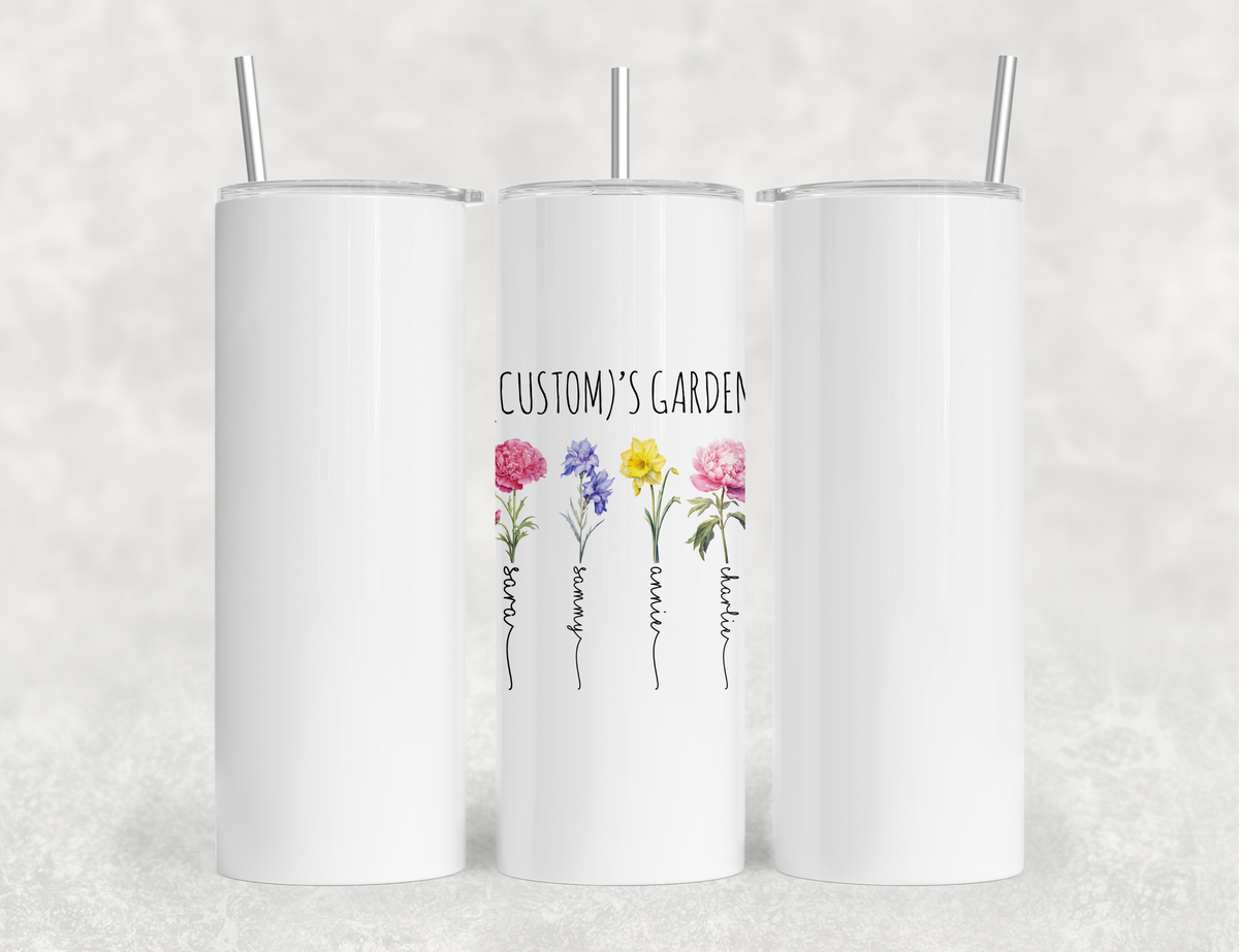 Personalized Birth Flower Kids' Name Tumbler - Custom Garden Nickname Mother's Day Christmas Birthday Gift Idea Tumblers 40oz or 20oz