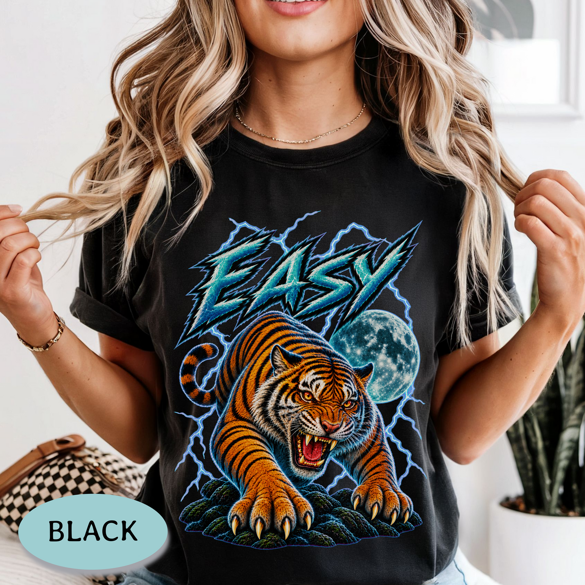 Easy Tiger Shirt – Retro Tiger Moon Comfort Colors® Tee