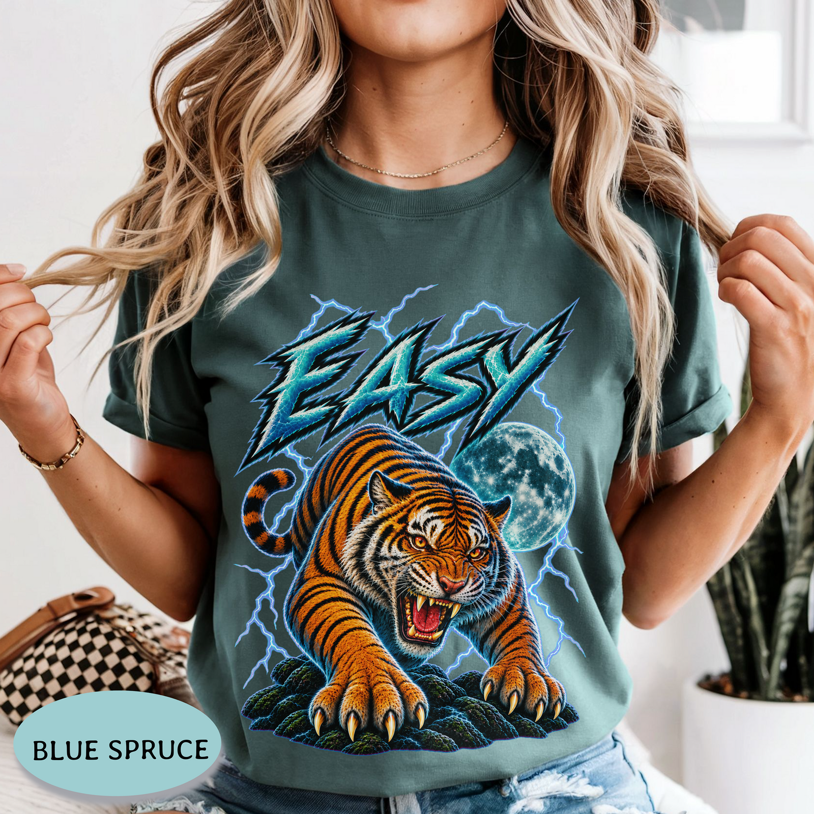Easy Tiger Shirt – Retro Tiger Moon Comfort Colors® Tee