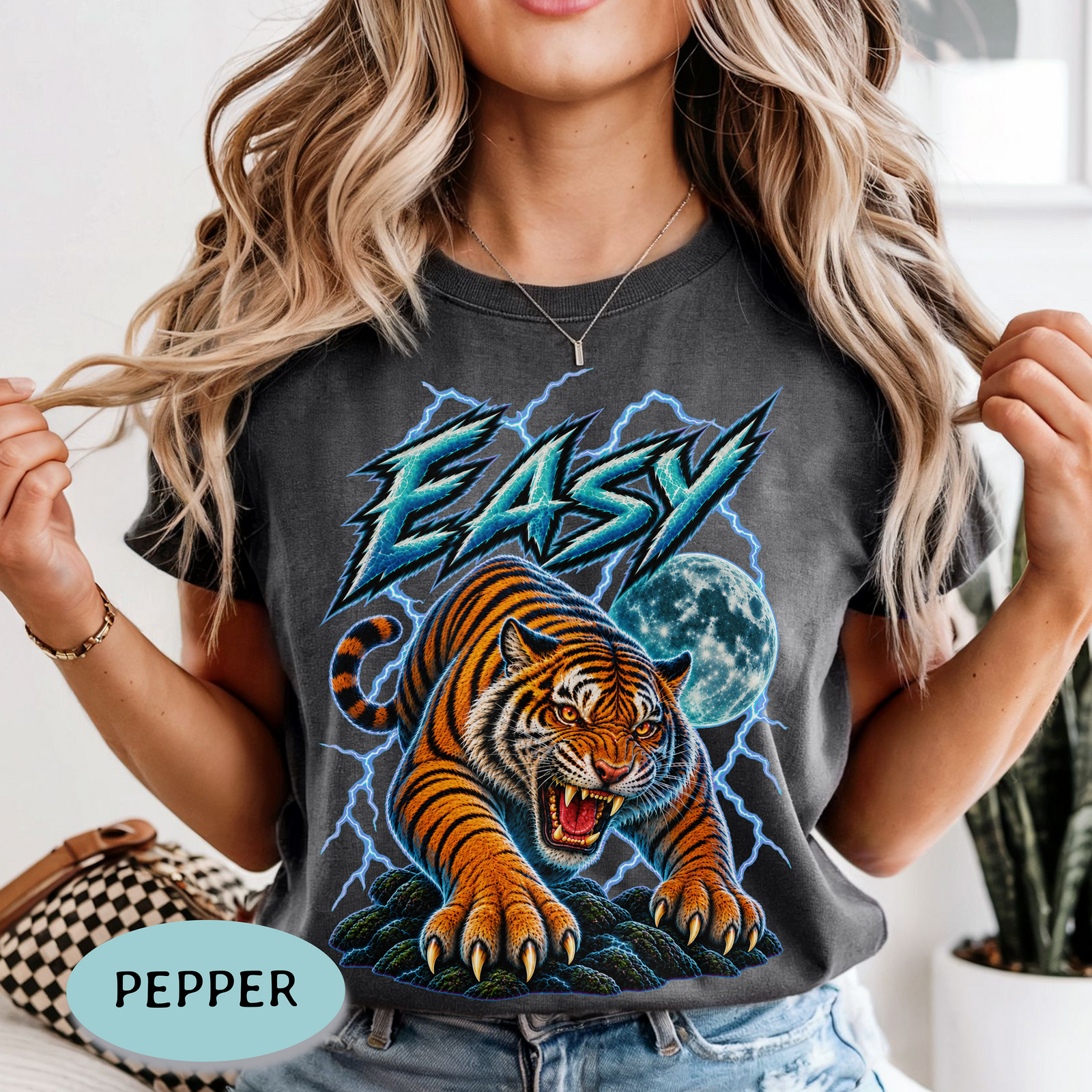 Easy Tiger Shirt – Retro Tiger Moon Comfort Colors® Tee