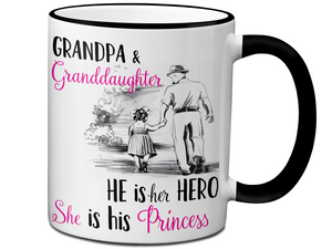 Grandpa and Granddaughter Coffee Mug Tea Cup Gift Idea for Grandfathers