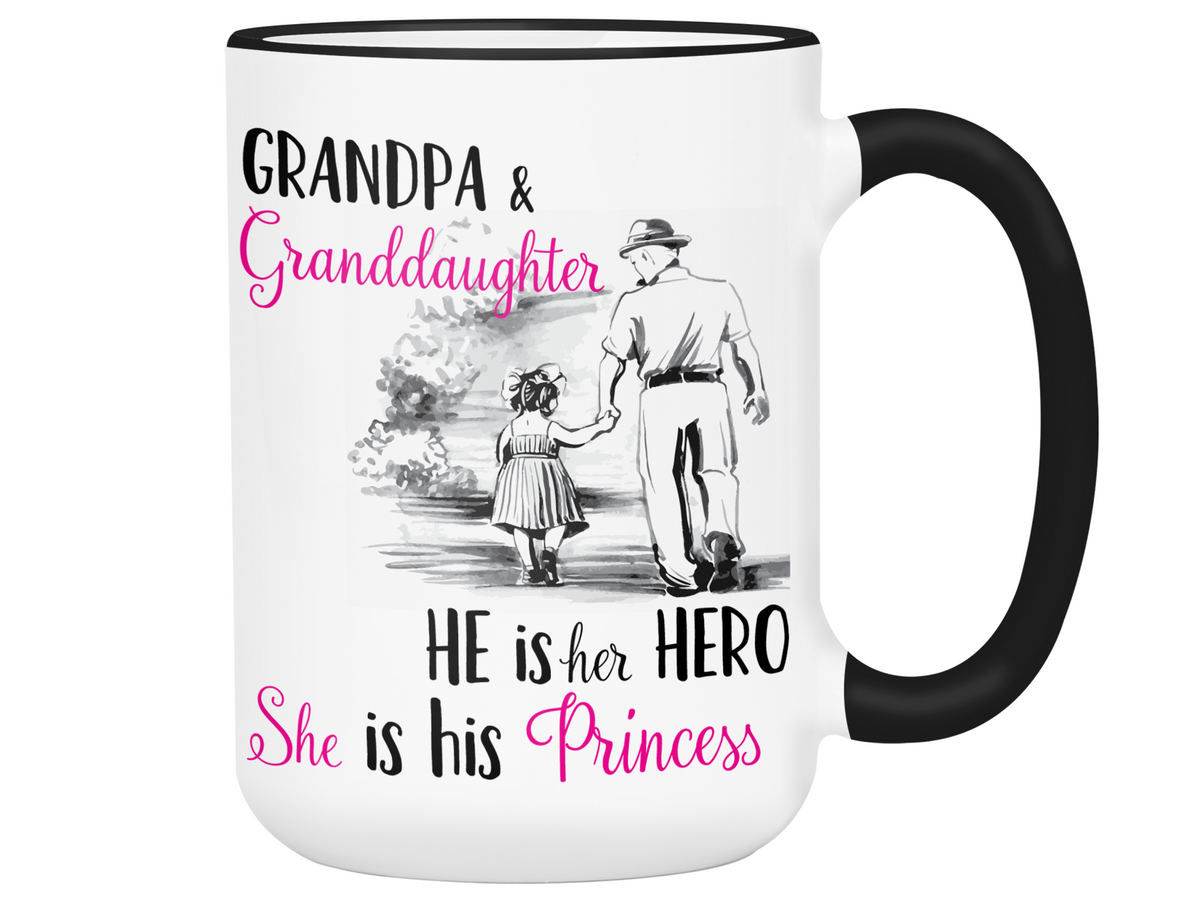 Grandpa and Granddaughter Coffee Mug Tea Cup Gift Idea for Grandfathers