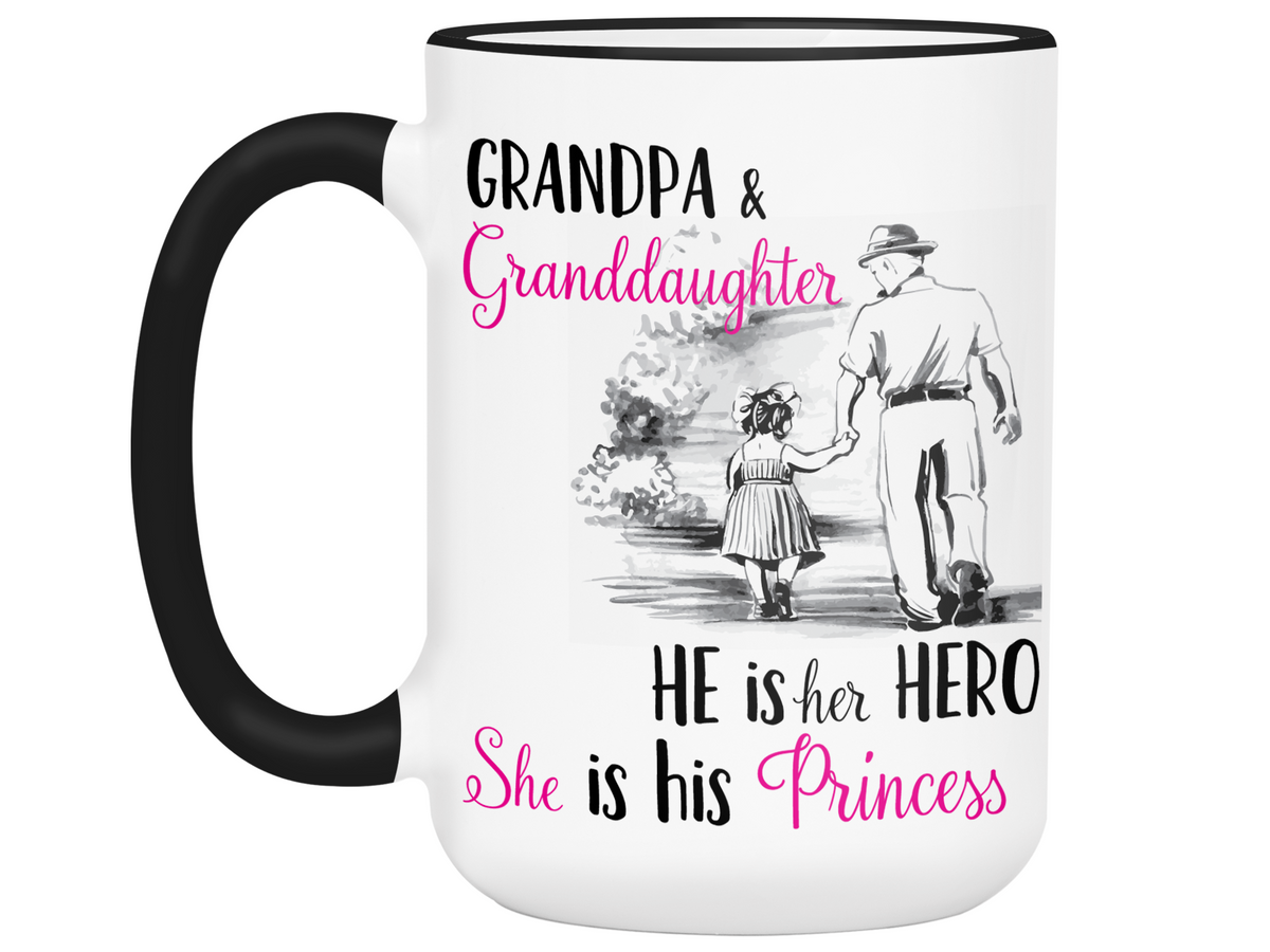 Grandpa and Granddaughter Coffee Mug Tea Cup Gift Idea for Grandfathers