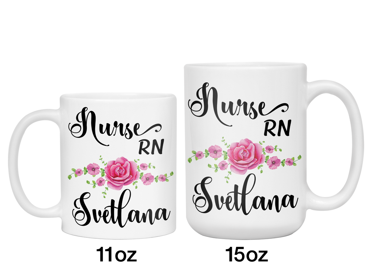 Custom Name Nurse RN Coffee Mug | Personalized Gifts for Nurses